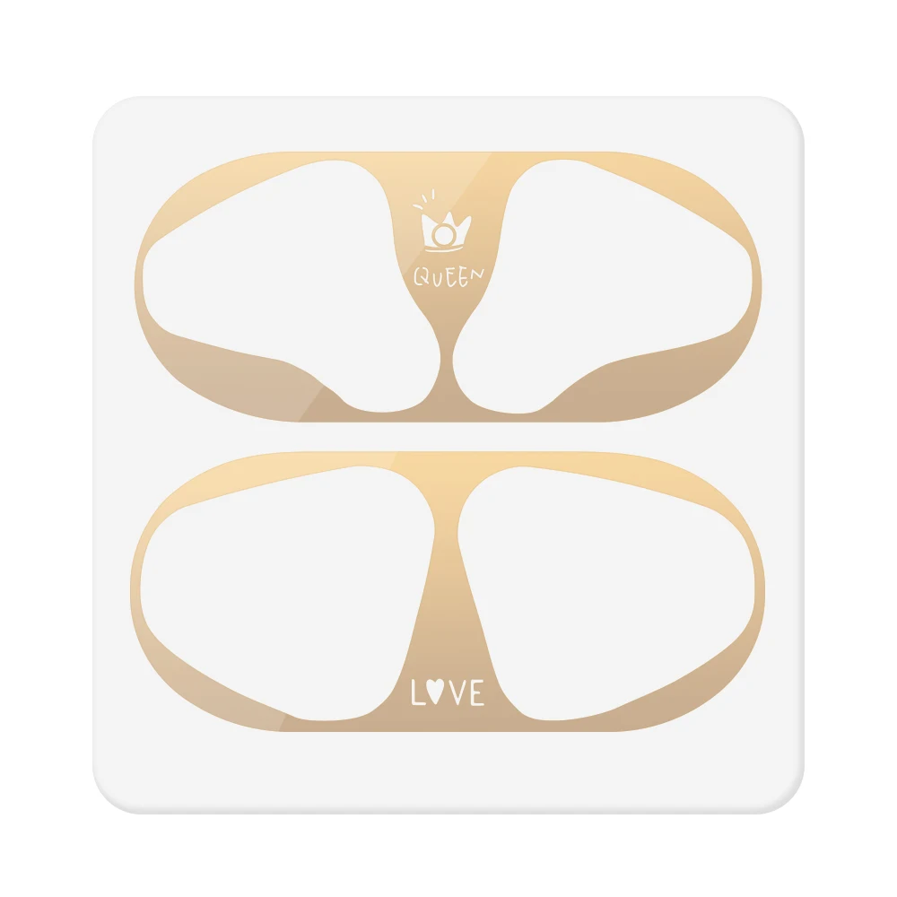 A2Gold Металлическая пленка наклейка для Apple аксессуары для Airpods металлическая ультратонкая Кожа Защита от пыли наклейка для Airpods 2 1 защита для кожи - Цвет: A2Gold