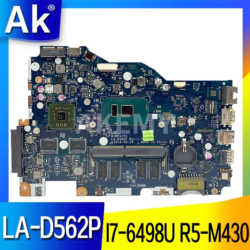 Akemy LA D562P Laotop материнская плата для Lenovo Ideapad 110 15ISK оригинальная 4G RAM I7 6498U R5
