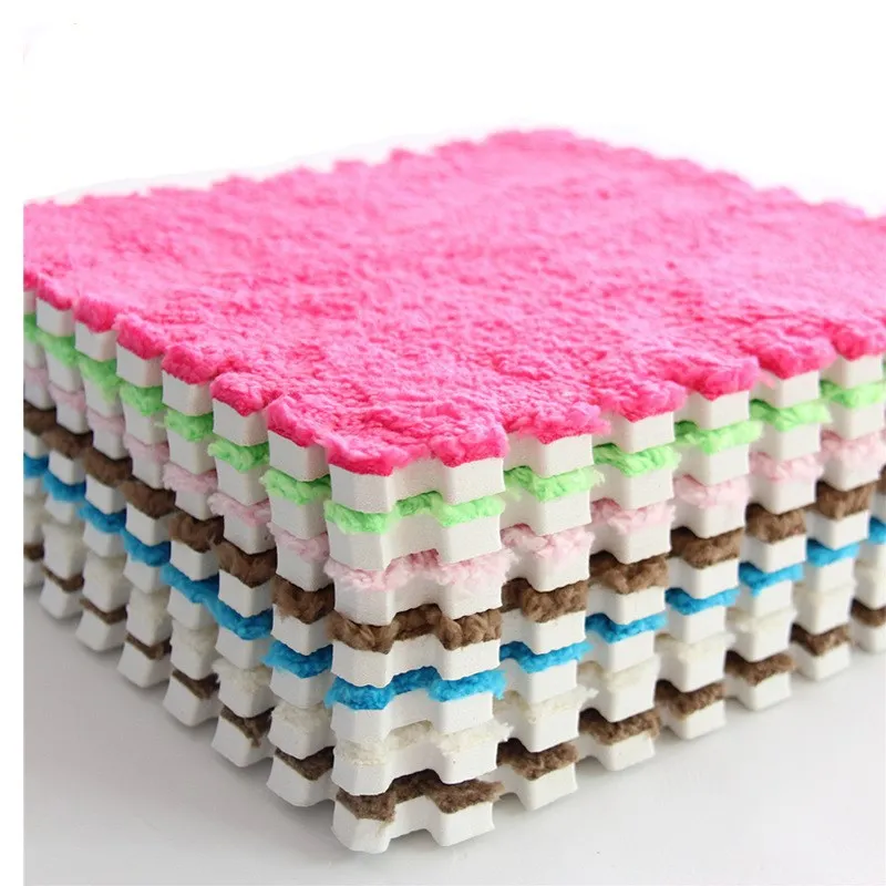 Top Sale 30*30cm Carpet Living Room bedroom Children Kids Soft Magic Patchwork Jigsaw Splice Heads Climbing Baby Mat | Дом и сад
