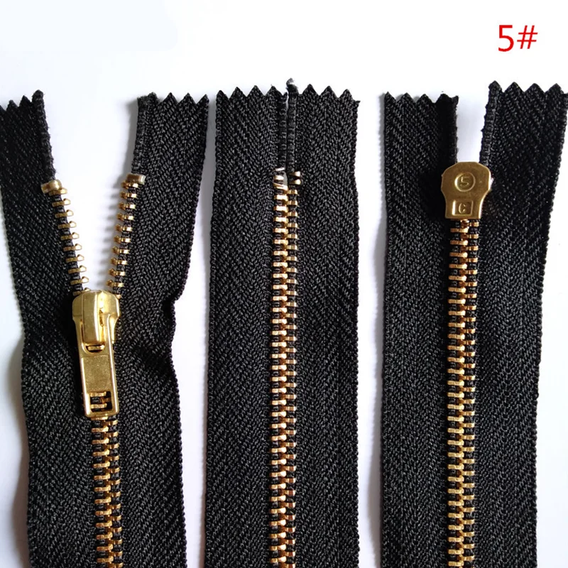 5Pcs 5# 30-60CM Brass Metal Closed End Zipper Black Nylon Coil | Дом и сад
