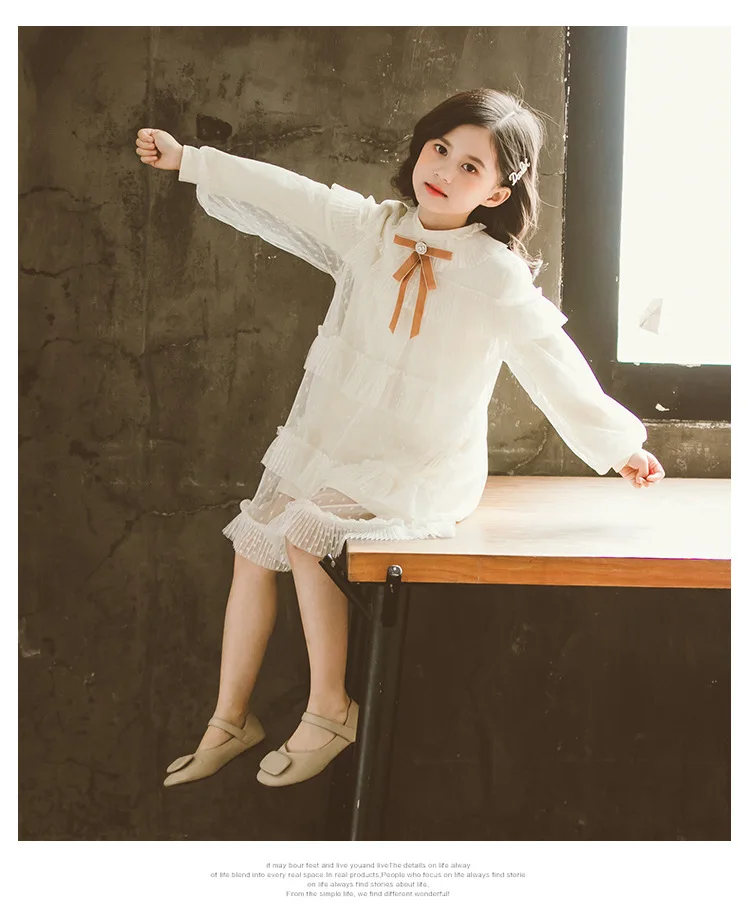 2020 Spring Pink Layered Mesh Long Sleeve Dress Big Girls Luxury White Lace Dresses Teenagers School Clothes 5 6 8 9 10 12 Years (15)