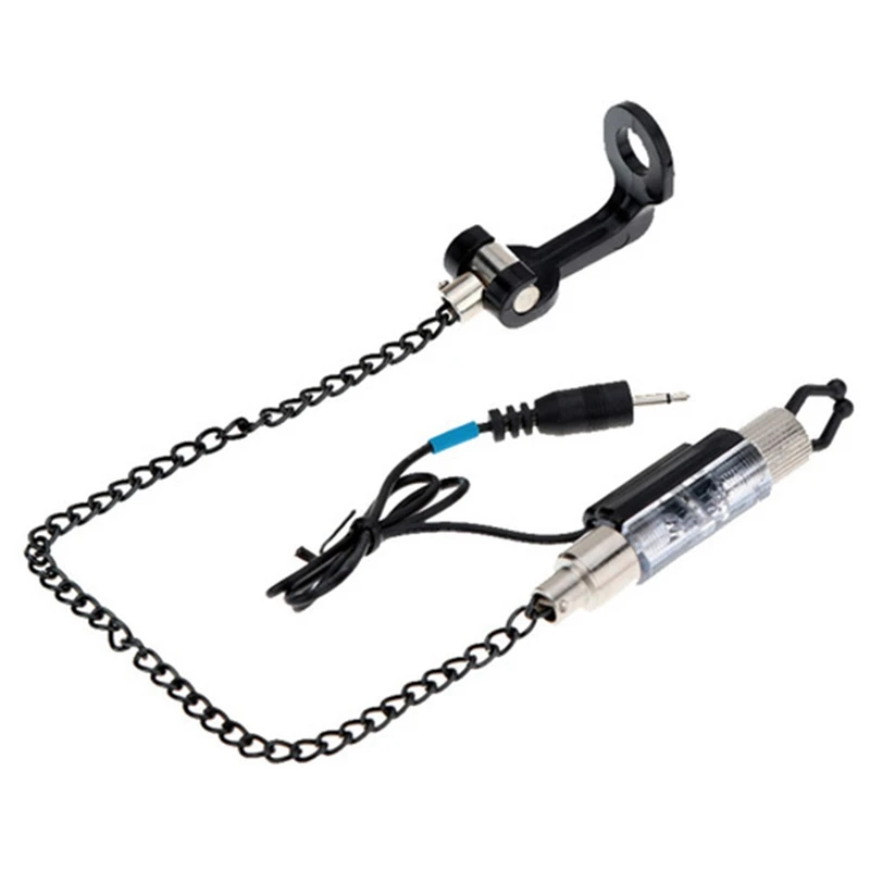 2 Pcs Iron Carp Fishing Bite Alarm Hanger Swinger Led Illuminated Indicator Durable Fish Tools Accessories Fishing Tool, Red& B