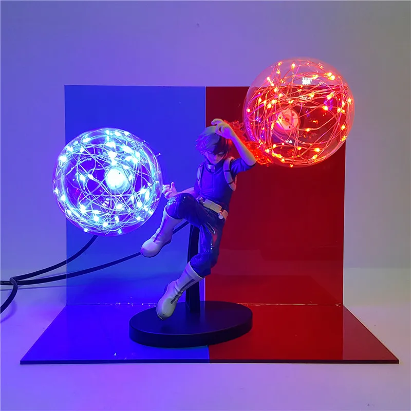 Аниме Мой герой Academy фигурка Todoroki Shoto DIY Настольная лампа Ice Fire power светодиодный