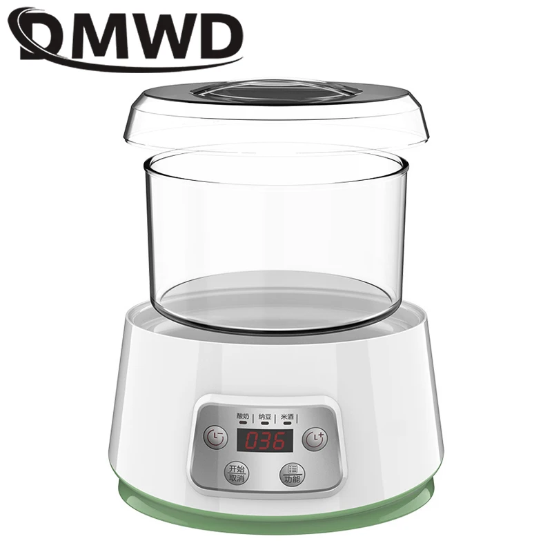 DMWD Electric Yogurt Maker With 4 Cups Automatic Yoghurt Rice Wine Machine Buttermilk Sour Cream Natto Making Machine 1.3L EU US