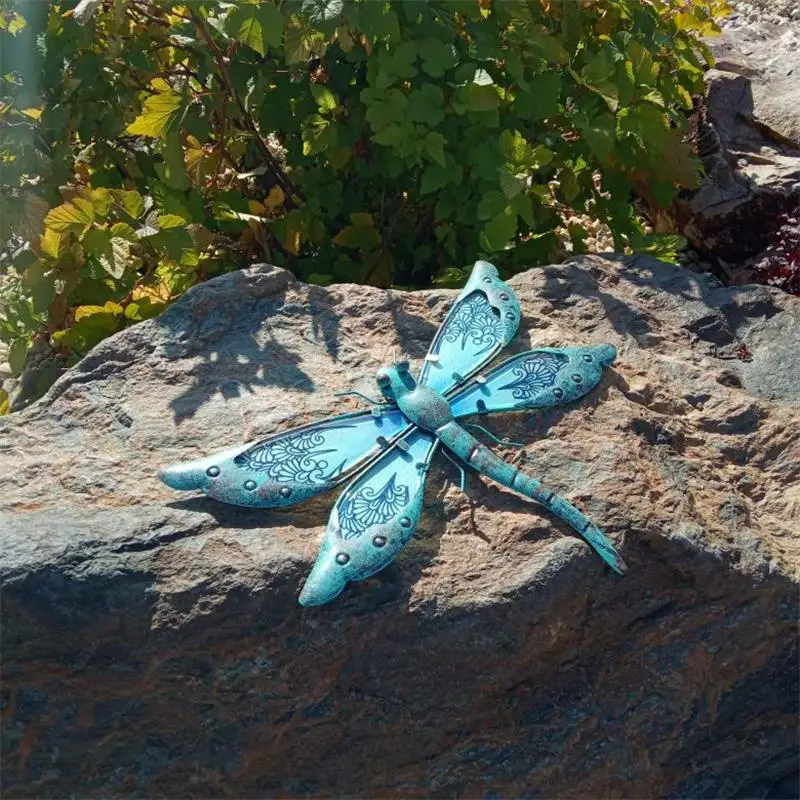 Metal Dragonfly Wall Artwork for Garden Decoration Miniaturas Animal Outdoor Statues and Sculptures for Yard Decoration 3 Metal Dragonfly Wall Artwork for Garden Decoration Miniaturas Animal Outdoor Statues and Sculptures for Yard Decoration 3