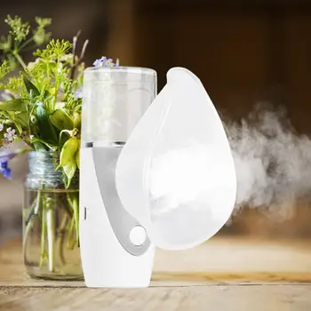 

Mini Portable Nebulizer USB Rechargeable Ultrasonic Atomizer Humidifier for Travel Home Office White Gray