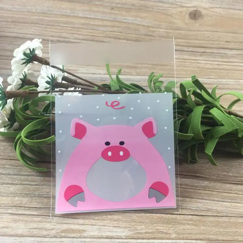 25 шт. hello kitty домашняя прозрачная сумка самоклеящиеся пакеты печенье конфеты хорошие сумки для дня рождения маленькие для подарка конфеты - Цвет: Арбузно-красный