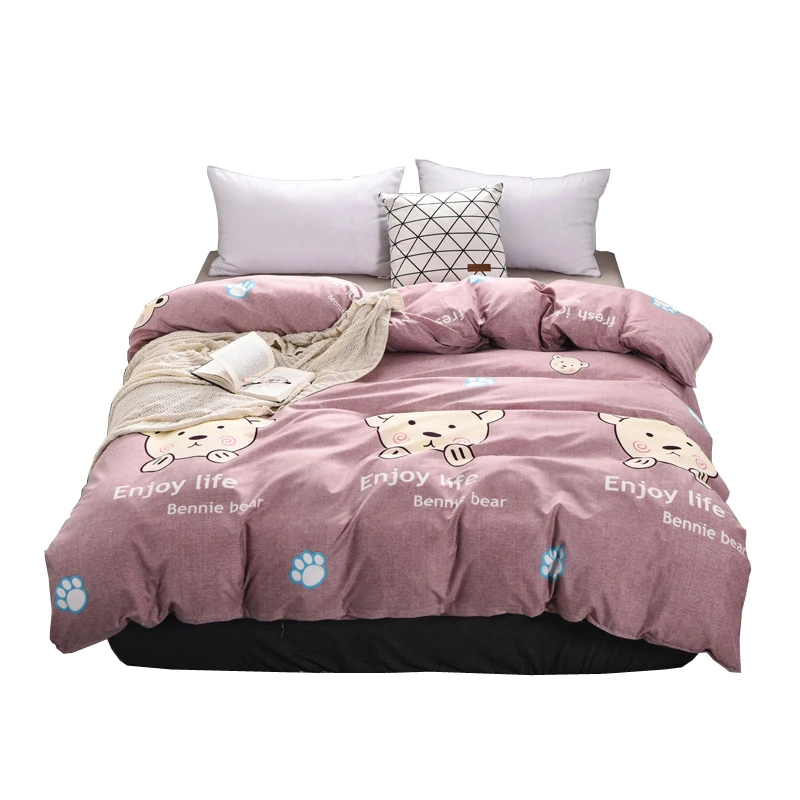 type15 Одеяло-QUILTSETS-COVER BEDING SET легкий уход и чистка розовый медведь с застежкой-молнией Современный узор - Цвет: type15