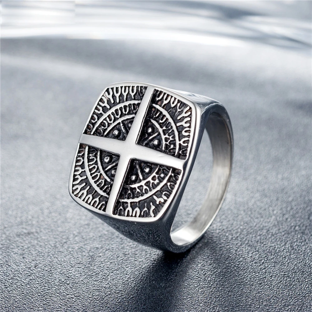 

New Arrival Jewelry Rings With Cross High Quality Titanium Steel Ring Vintga Style For Men Party Gifts Free Shipping