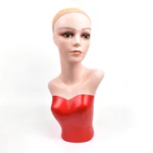 Ручная роспись Стекловолоконная голова манекена для демонстрации париков