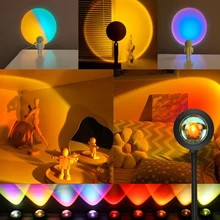 

USB Sunset Projection Lamp LED Atmosphere Night Light Rainbow ambient light astronaut Decoration Home Coffee Shop Background