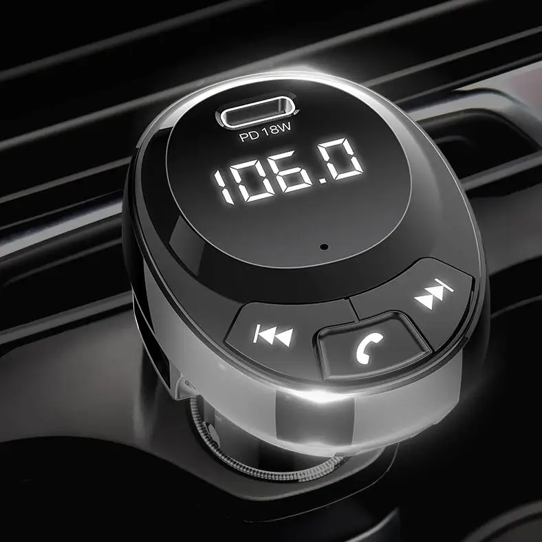 Bluetooth 5,0, автомобильный комплект, беспроводной fm-передатчик, громкая связь, музыкальный плеер, двойной USB, автомобильное зарядное устройство, автомобильный зарядный аксессуар для автомобиля