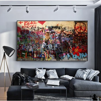 

Modern Street Graffiti Art Canvas Painting Abstract Pop Posters and Prints Cuadros Wall Art Pictures for Living Room Home Decor