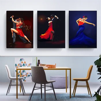 

Canvas Printed Modular Abstract Painting Dance Posters Vintage Tango Home Decoration Wall Artwork Charming Women Party Pictures