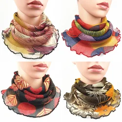 Spring Summer Chiffon Neck Collar Scarf Women Head Thin Sunscreen Variety Silk Anti-UV Scarf Mask Multi-Function Pullover Scarf