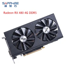 Видеокарта SAPPHIRE AMD Radeon RX 480 4 ГБ GDDR5 игровая компьютерная видеокарта GPU 256bit PCI Express 3,0 настольная карта для геймеров