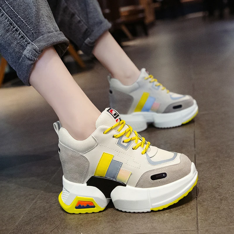 

Chunky Sneakers Women 2019 New Thick Sole Dad Shoes Woman Cool Dynamic Reflective Height Increase Shoes Zapatillas Mujer