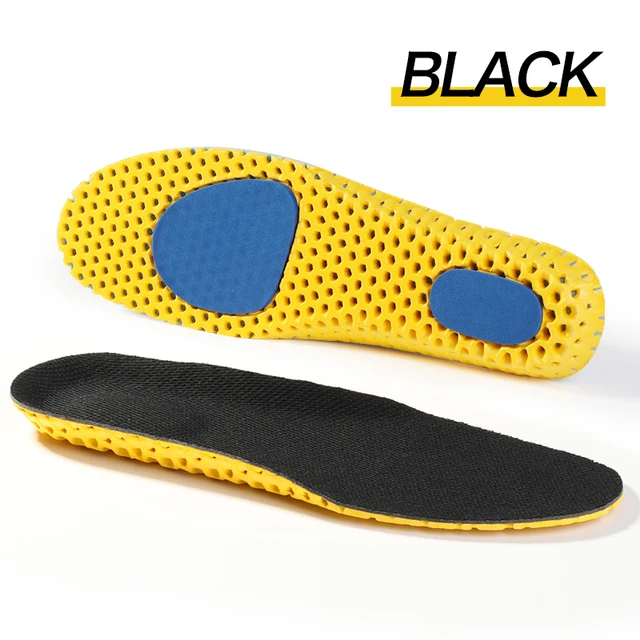 Bangni Memory Foam Insoles Orthopedic Sport Support Insert Woman Men Shoes Feet Soles Pad Orthotic Breathable Running Cushion DBL Pad Black Insole