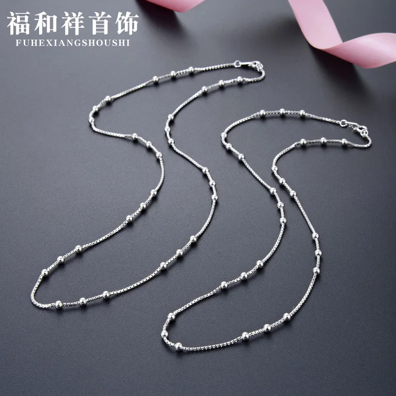 

New Products Accessories 925 Sterling Necklace Women's Choker Sub-1.2 Octagonal Box Aberdeen Bag 3.0-Bead 3: 3 Jewelry