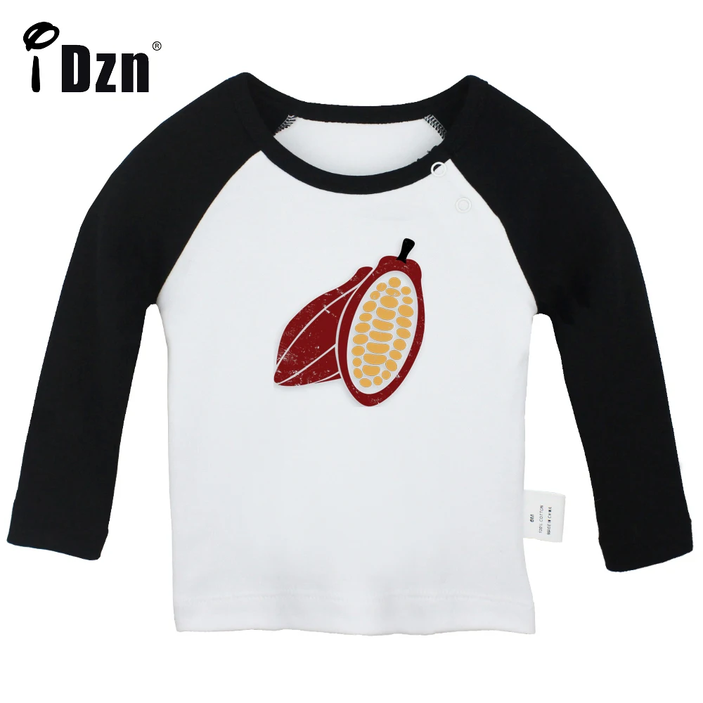 

iDzn NEW Nut Cacao Fun Art Printed T shirt Cute Baby Boys Tops Baby Girls Long Sleeves T-shirts Infant Soft Cotton Clothes