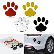 2 adet/takım araba Sticker serin tasarım pençe 3D hayvan köpek kedi ayı ayak izleri ayak izi çıkartma araba çıkartmaları gümüş kırmızı siyah altın