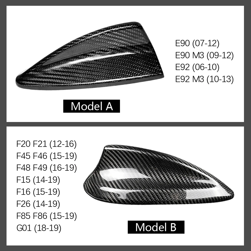Real Carbon Fiber Shark Fin Antenna Cover For BMW E90 E92 F20 F30 F10 F34 G30 G20 F15 F16 F21 F45 G30 G20 X4 X5 X6 car shark fin antenna