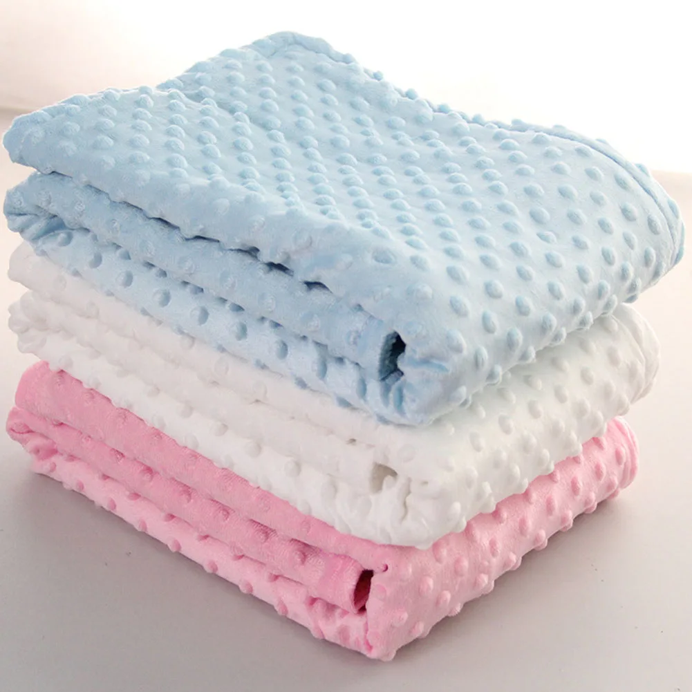 

Baby Blanket Swaddling Soft Warm Bubble Velvet Double Solid Stretch Wrap Newborn Photography Blanket Trolley Blanket