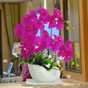 

1 Pc Artificial Moth Orchid Wedding Flowers 5 Heads Butterfly Flowers for Home Festival Party Decoration