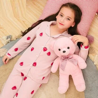 StyleD H5669 девушки с длинными рукавами пижамы на весну и осень хлопок кондиционер Домашняя одежда костюм подростка тонкий милый мультфильм пижамы - Цвет: StyleD