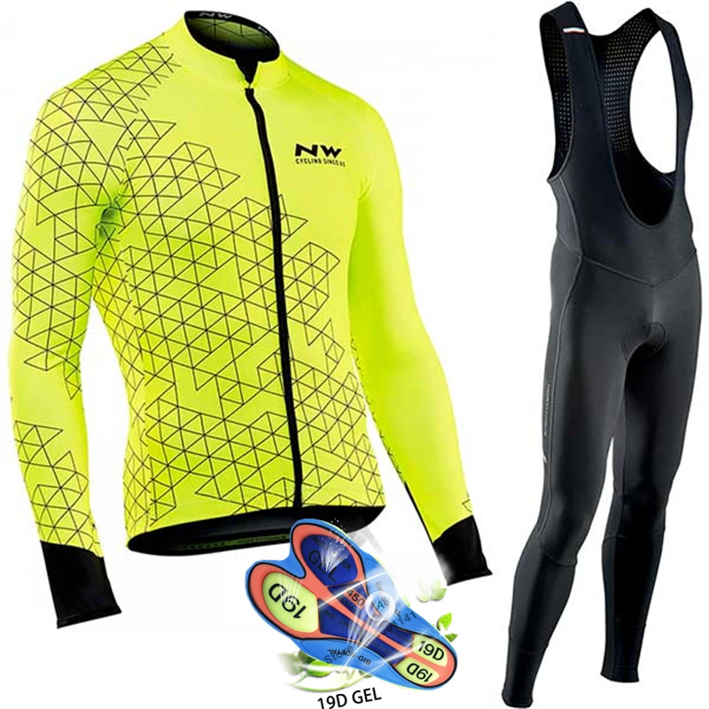 

Northwave Nw 2020 Pro Team Cycling Clothes Men Long Sleeve Jersey Suit Outdoor Riding Bike MTB Cycling Clothing Bib Pants Set