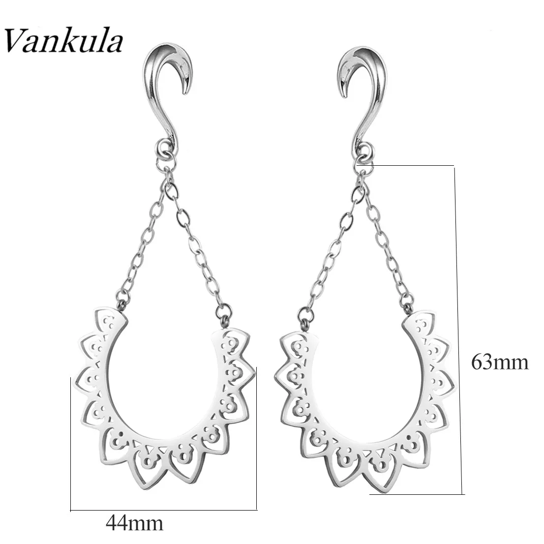 Vankula, 2 шт., новые модные украшения, Вешалки Для Пирсинга Ушей из нержавеющей стали, крючки для ушей, светильник для туннелей, вес для продажи - Окраска металла: steel