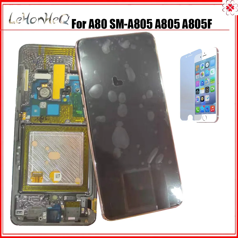 AMOLED ЖК-дисплей для samsung Galaxy A80 lcd SM-A805 A805 A805F рамка ЖК-дисплей сенсорный экран дигитайзер сборка для samsung A80 lcd