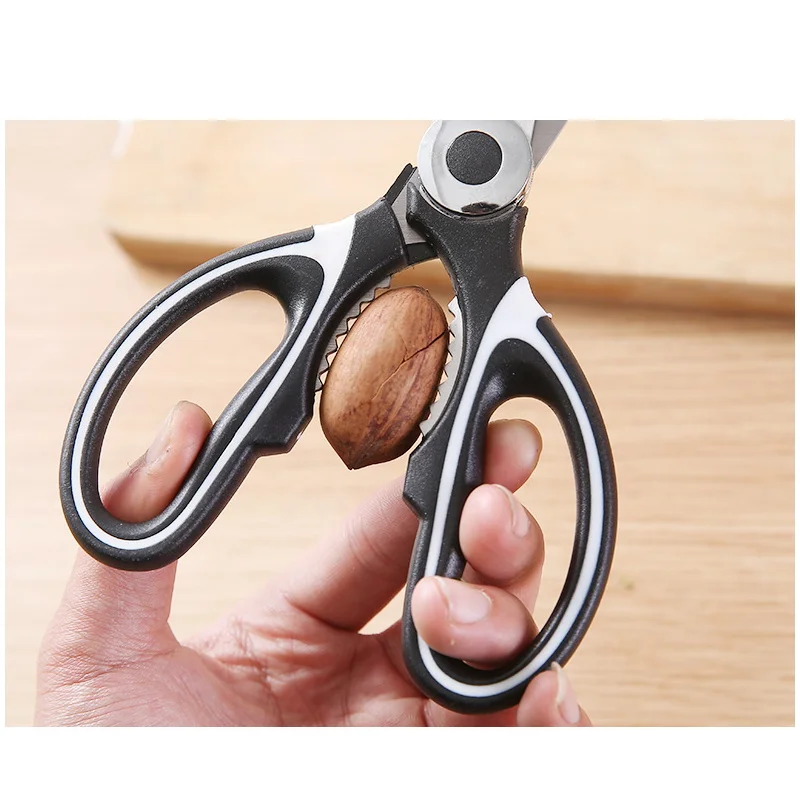 Multi-function kitchen scissors home kill fish special cut chicken bone barbecue artifact stainless steel strong scissors