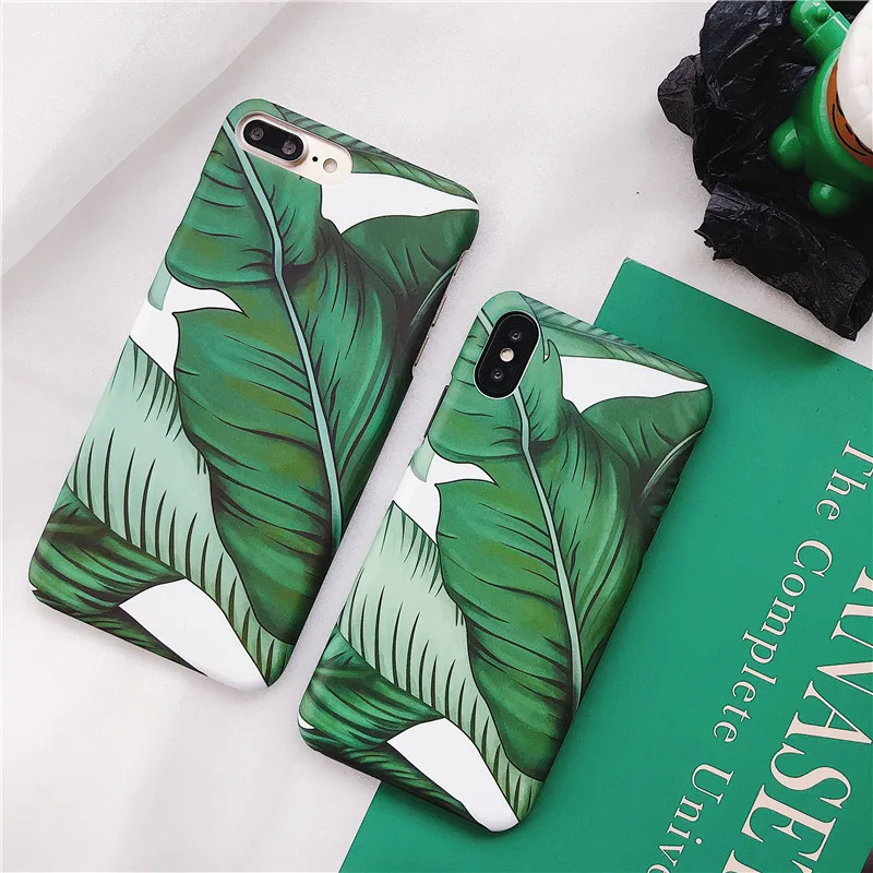 Летний чехол для телефона с зелеными банановыми листьями iphone 11 pro x xr xs max 5 5s se 6 7 8 6s
