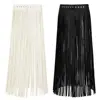 TiaoBug Fashion Ladies Faux Leather Hippy Boho Fringe Tassel Skirt Women Harness Belt Harajuku Waistband Punk Gothic Rave Belt ► Photo 1/6