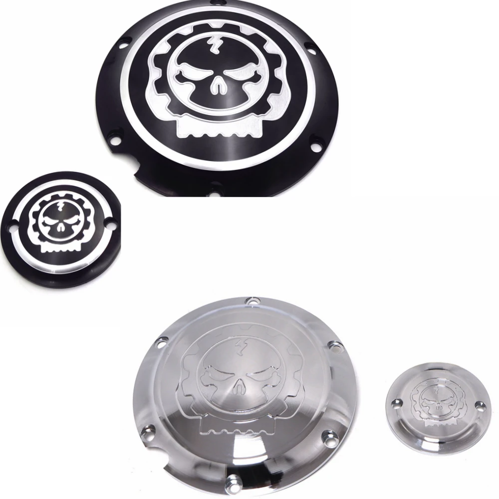 Spedizione Gratuita Gear Skull Engine Derby Timer Cover Per Harley Davidson Sportster Xl 883 1200 Ferro Aftermarket Parti Del Motociclo Bk