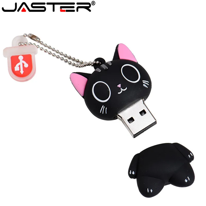 JASTER shan touUSB 2,0 Черный кот мультфильм U диск 4 ГБ 8 ГБ 16 ГБ 32 ГБ 64 ГБ USB 2,0 высокоскоростной флеш-накопитель