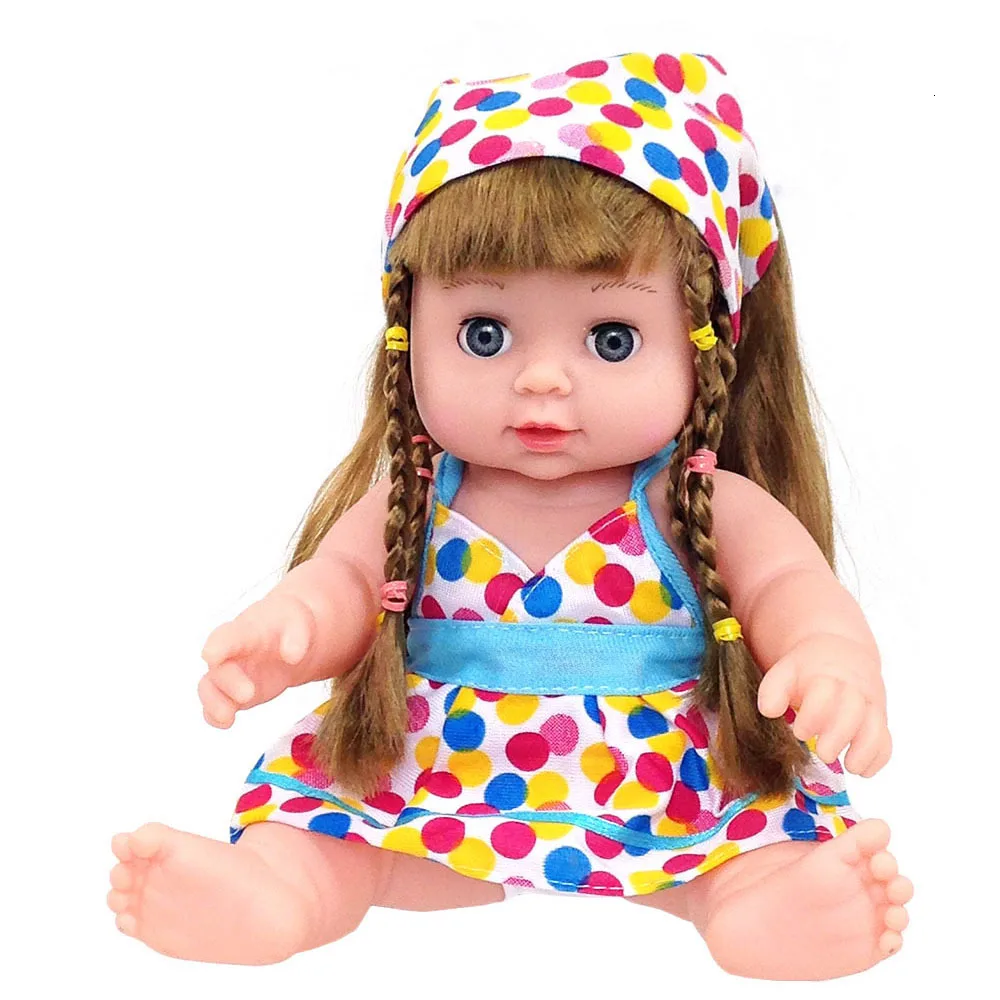 Punctate long hair 30 см будет говорить, моргать, кукла-младенец, игрушки, кукла-Реборн, для ванной, мягкий винил, силикон, реалистичные, живые, игрушки для детей, разнообразие - Цвет: Punctate long hair