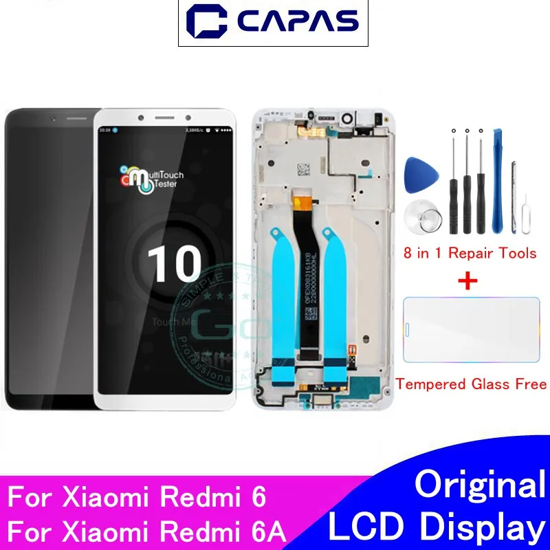 Оригинальный Для Xiaomi Redmi 6 ЖК-дисплей + рамка 10 сенсорный экран для 6A ЖК-дигитайзер