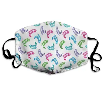 

AGRBLUEN Unisex Breathable Reusable Epeating Pattern Design Mouth Mask, Adjustable Earloop Anti Dust Pollution Half Face Mask