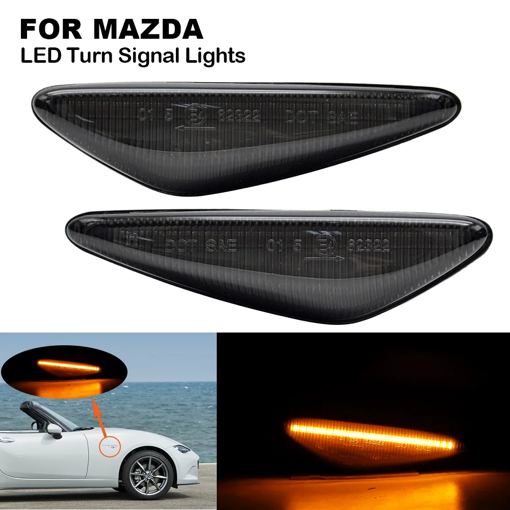 2X дымчатый Светодиодный Боковой габаритный индикатор светильник Mazda 5 6 2008 2012 MX 2016