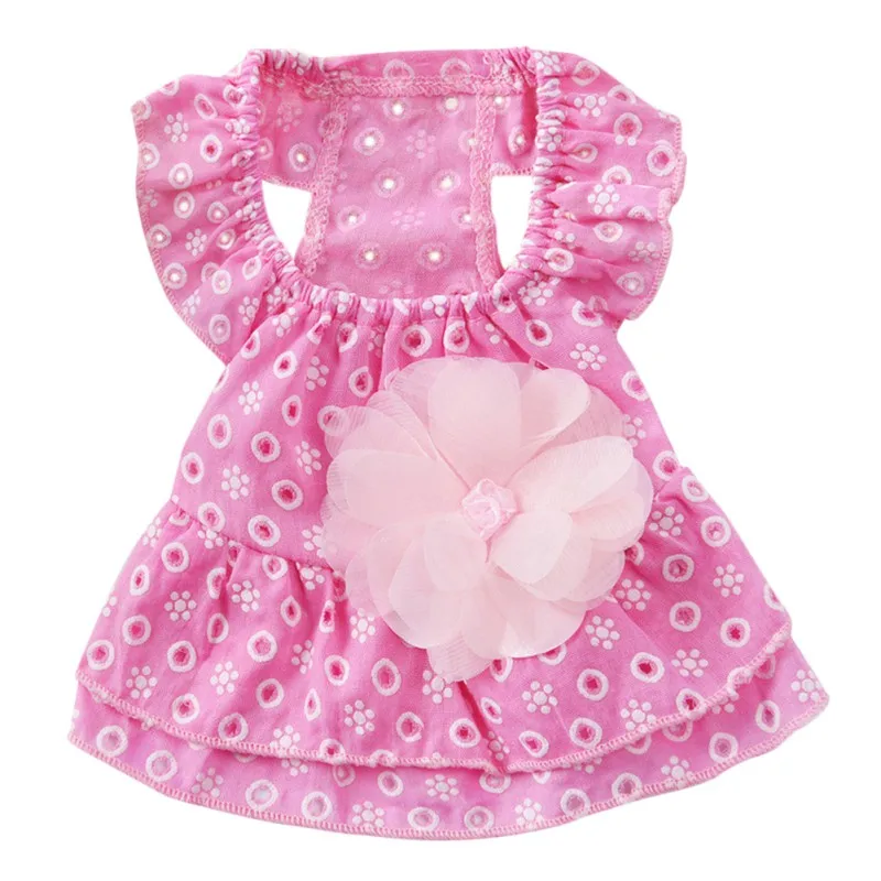 

-Spring Small Dog Skirt Dog Lace Princess Dress Pet Clothes Summer Thin Section Romantic Wave Point Gauze Skirt