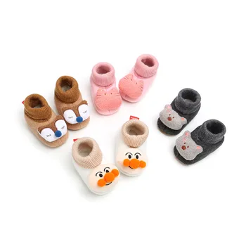 

Newborn Baby Socks Shoes Boy Girl Animal Cartoon Winter Fluff Warm Toddler Orewalks Comfort Soft Anti-slip Infant Crib Shoes