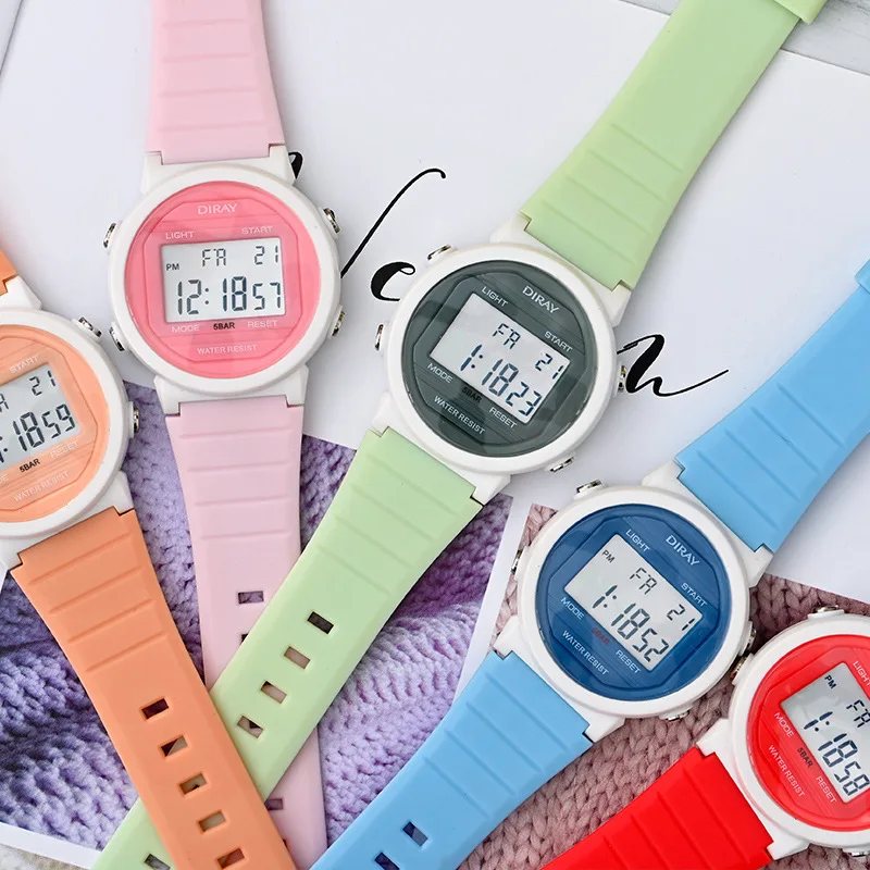 Outdoor Damen Herren Elektronische Uhr LED Armbanduhr Sport Silikon  Digitaluhr !
