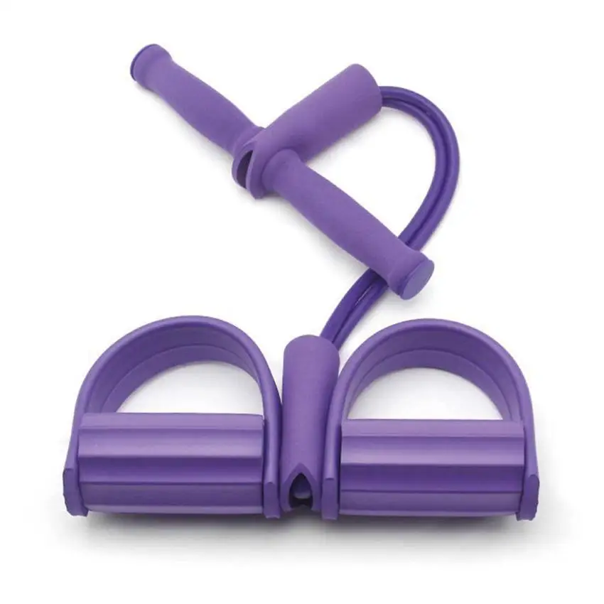 2 Tubes Purple 4 трубы/2 трубы педаль тренажер фитнес сильное сопротивление тренировочное оборудование лента эластичный тренажер - Цвет: 2 Tubes Purple