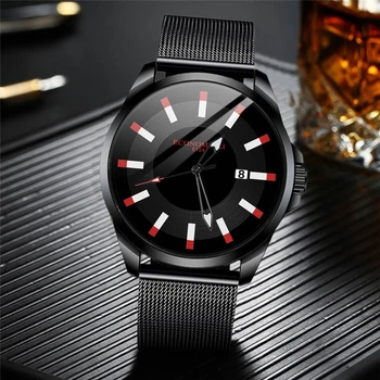 

2020 Mens Watches Creative Dial Luminous New Casual Luxury Mesh Band Leisure Business WristWatch Date Male Clock Reloj Hombre
