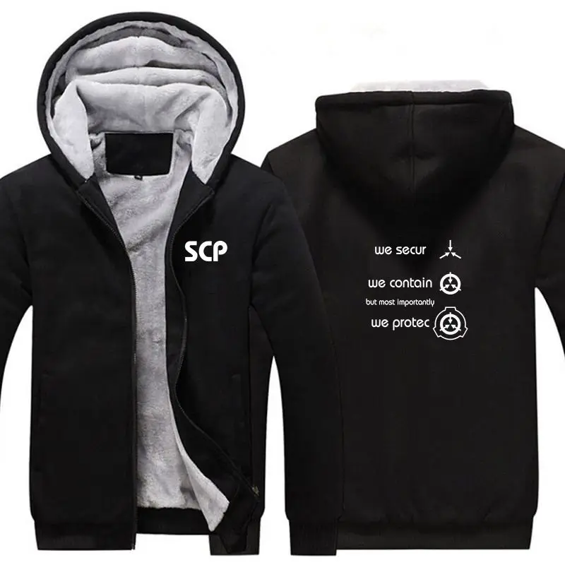 SCP специальный содержит для мужчин t процедуры основа утолщаются толстовки с капюшоном Косплей Костюм зимнее теплое пальто с капюшоном мужская одежда - Цвет: 26