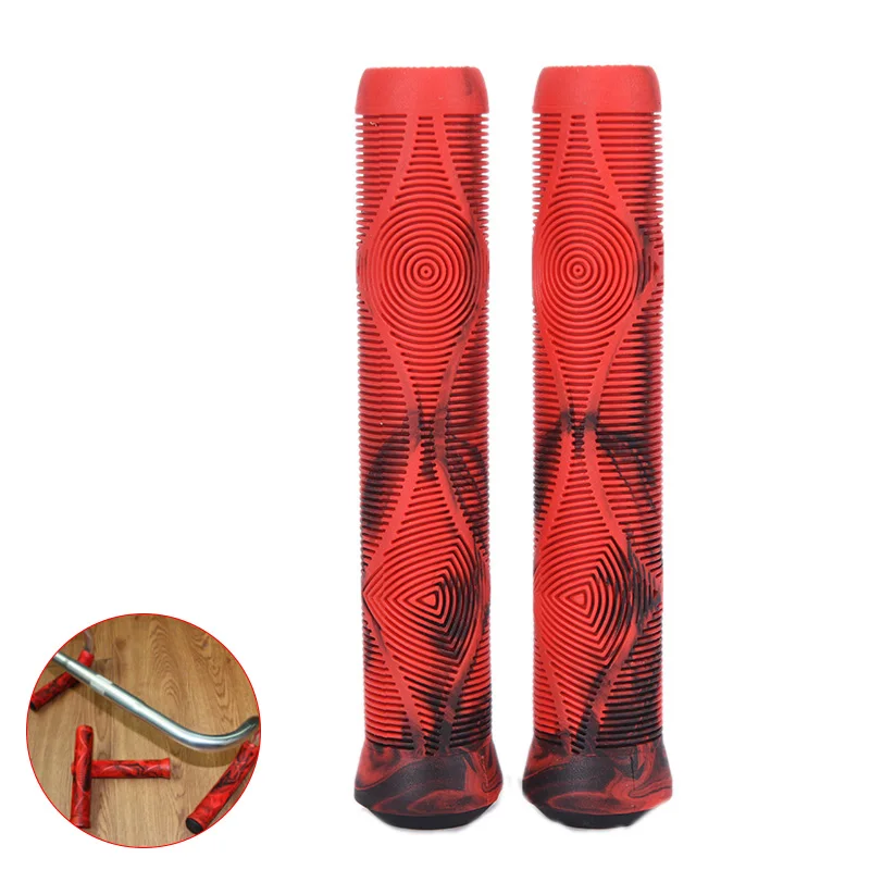 2Pcs 170mm Bike Rubber Handle Bar Grip Non-slip Bicycle Grips Bike Parts - Цвет: Красный