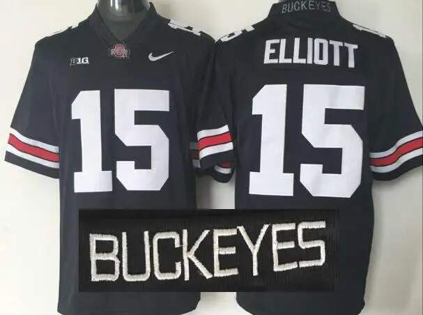 Красный Сезон, штат Огайо Buckeyes Ezekiel Elliott, 4 цвета для мужчин Джерси - Цвет: Красный