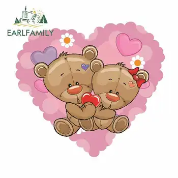 

EARLFAMILY 13cm x 12cm For Caring Bear Bumper Car Stickers Personality Creative Decal DIY Waterproof Auto Air Conditioner Decor